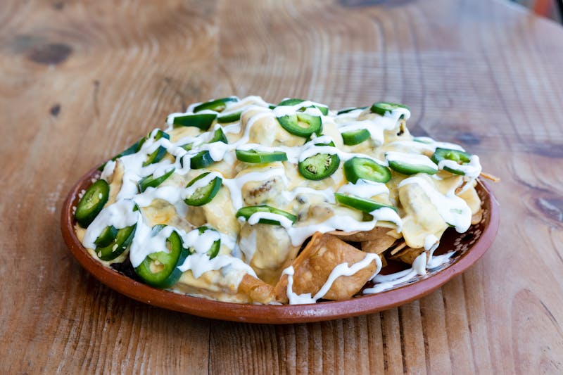 Loaded nachos side east coast wings